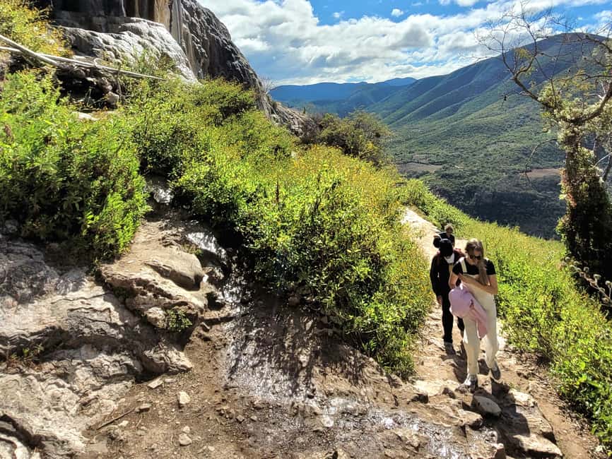 Hierve el Agua HALF-DAY Guided Tour All Fees Included - The guided hike: petrified-waterfall views and steep rocky stairs