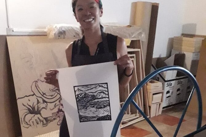 Print a work of art with a local artist for your home - How the session runs: design, carve, print, then come back